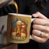 God Blessed America, Mug Featuring Pope And US Flag - Personalized Custom Coffee Mug - FTH090_MG