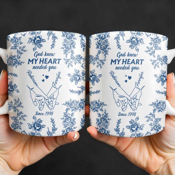 God Knew My Heart Needed You Floral Love Mug - Personalized Custom Coffee Mug - CPL413_MG God Knew My Heart Needed You Floral Love Mug - Personalized Custom Coffee Mug - CPL413_MG