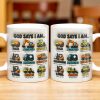 God Says I Am Bold, Accepted, Handsome, Strong, Kind, Construction Vehicles - Personalized Custom Coffee Mug - KID074_MG