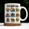 God Says I Am Bold, Accepted, Handsome, Strong, Kind, Construction Vehicles - Personalized Custom Coffee Mug - KID074_MG