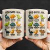 God Says I Am Handsome, Accepted, Bold, Dinosaurs and Bible Verses - Personalized Custom Coffee Mug - KID078_MG God Says I Am Handsome, Accepted, Bold, Dinosaurs and Bible Verses - Personalized Custom Coffee Mug - KID078_MG