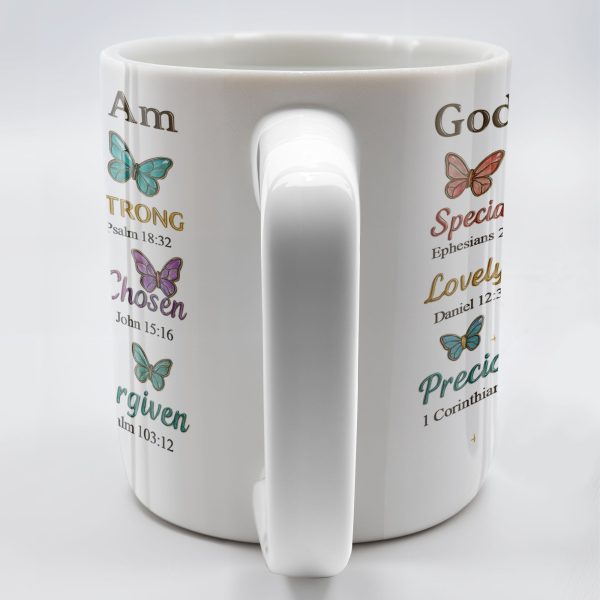 God Says I Am Special, Unique, Lovely, Butterflies and Flower - Personalized Custom Coffee Mug - FTH057_MG God Says I Am Special, Unique, Lovely, Butterflies and Flower - Personalized Custom Coffee Mug - FTH057_MG