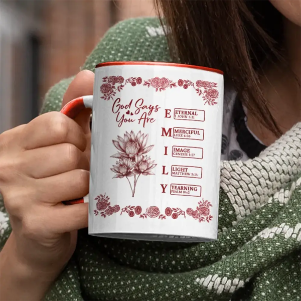 God Says I Am Toile De Jouy Flower - Personalized Accent Mug God Says I Am Toile De Jouy Flower - Personalized Accent Mug