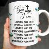 God Says I Am UNIQUE, SPECIAL, LOVELY, Angel Wing and Butterflies - Personalized Custom Coffee Mug - FTH048_MG God Says I Am UNIQUE, SPECIAL, LOVELY, Angel Wing and Butterflies - Personalized Custom Coffee Mug - FTH048_MG
