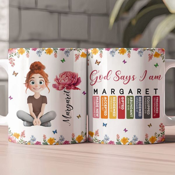 God Says I Am With Name Letter In Bible - Personalized Mug God Says I Am With Name Letter In Bible - Personalized Mug