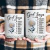 God Says I Am With Name Letter In Bible Christian Gift - Personalized Mug God Says I Am With Name Letter In Bible Christian Gift - Personalized Mug