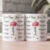 God Says You Are Name Letter In Bible With Birth Flower - Personalized Mug God Says You Are Name Letter In Bible With Birth Flower - Personalized Mug