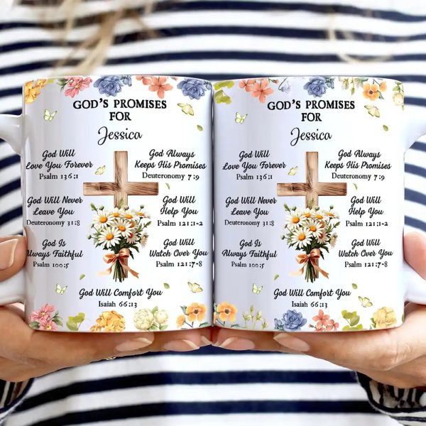 God's Promises Birth Flower Bouquet - Personalized White Edge-to-Edge Mug God's Promises Birth Flower Bouquet - Personalized White Edge-to-Edge Mug