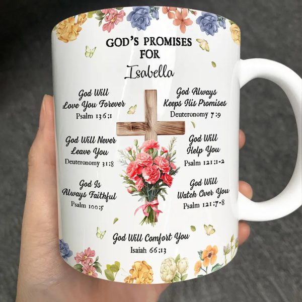 God's Promises Birth Flower Bouquet - Personalized White Edge-to-Edge Mug God's Promises Birth Flower Bouquet - Personalized White Edge-to-Edge Mug