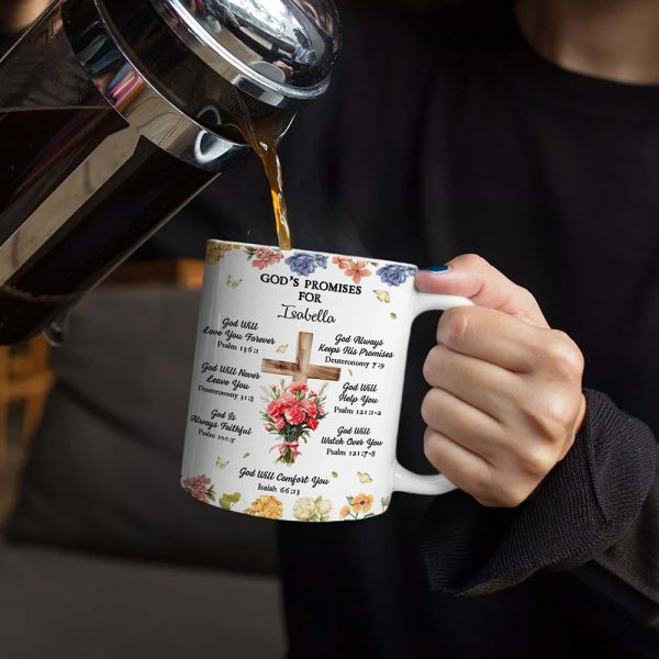 God's Promises Birth Flower Bouquet - Personalized White Edge-to-Edge Mug God's Promises Birth Flower Bouquet - Personalized White Edge-to-Edge Mug