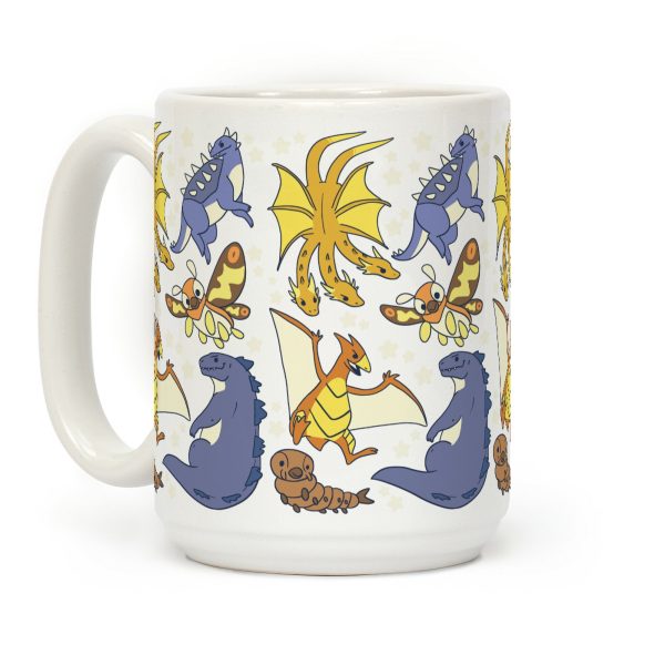 Godzilla and Friends Pattern Coffee Mug