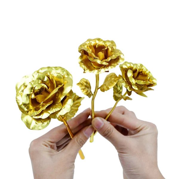 Gold Foil Eternal Rose Bouquet – Valentine’s Gift for Her