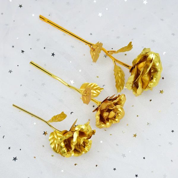 Gold Foil Eternal Rose Bouquet – Valentine’s Gift for Her