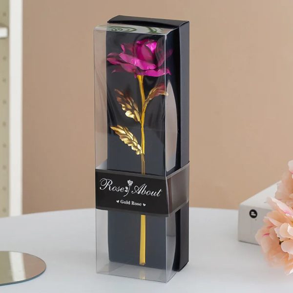 Gold Foil Rose Artificial Flower Gift for Valentine’s Day