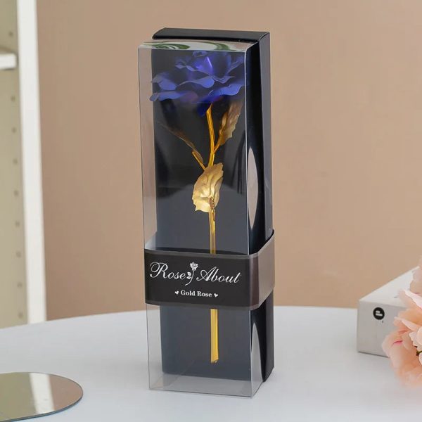 Gold Foil Rose Artificial Flower Gift for Valentine’s Day