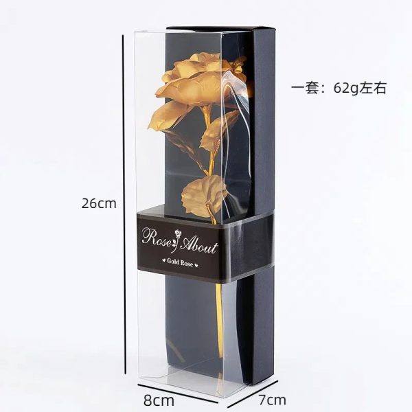 Gold Foil Rose Artificial Flower Gift for Valentine’s Day