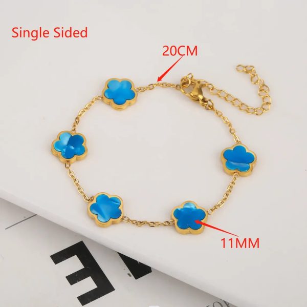 Gold Plated Five Leaf Flower Adjustable Bracelet Gold Plated Five Leaf Flower Adjustable Bracelet