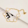 Gold Plated Five Leaf Flower Adjustable Bracelet Gold Plated Five Leaf Flower Adjustable Bracelet