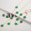 Gold Plated Five Leaf Flower Adjustable Bracelet Gold Plated Five Leaf Flower Adjustable Bracelet