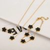 Gold Plated Five Leaf Flower Adjustable Bracelet Gold Plated Five Leaf Flower Adjustable Bracelet
