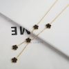 Gold Plated Five Leaf Flower Adjustable Bracelet Gold Plated Five Leaf Flower Adjustable Bracelet