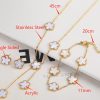 Gold Plated Five Leaf Flower Adjustable Bracelet Gold Plated Five Leaf Flower Adjustable Bracelet