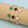 Gold Plated Five Leaf Flower Adjustable Bracelet Gold Plated Five Leaf Flower Adjustable Bracelet