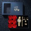 Gold Quartz Watch Jewelry Set for Women Gold Quartz Watch Jewelry Set for Women