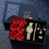 Gold Quartz Watch Jewelry Set for Women Gold Quartz Watch Jewelry Set for Women