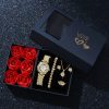 Gold Quartz Watch Jewelry Set for Women Gold Quartz Watch Jewelry Set for Women
