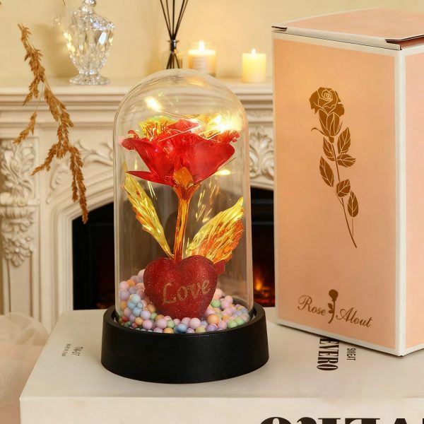 Golden Eternal Rose Night Light Decoration Golden Eternal Rose Night Light Decoration