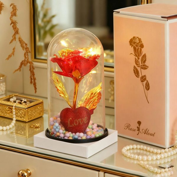 Golden Eternal Rose Night Light Decoration Golden Eternal Rose Night Light Decoration