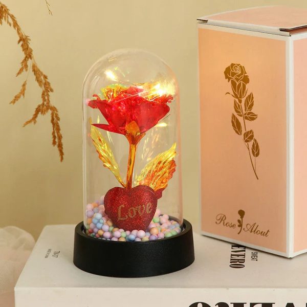Golden Eternal Rose Night Light Decoration Golden Eternal Rose Night Light Decoration