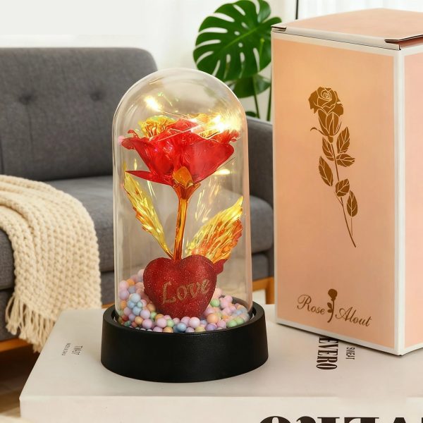Golden Eternal Rose Night Light Decoration Golden Eternal Rose Night Light Decoration