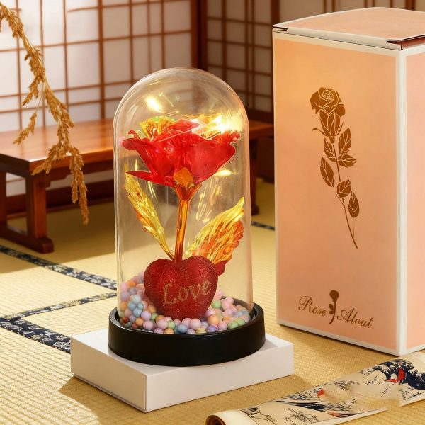 Golden Eternal Rose Night Light Decoration Golden Eternal Rose Night Light Decoration