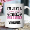 Good Girl with Bad Habits Personalized Mug, Grunge Skeleton Hands Rebellious Gift With Custom Name Good Girl with Bad Habits Personalized Mug, Grunge Skeleton Hands Rebellious Gift With Custom Name