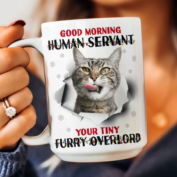 Good Morning Human Funny Style Christmas - Personalized Photo Mug Good Morning Human Funny Style Christmas - Personalized Photo Mug