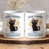 Good Morning Human Servant - Cartoon Cat - Personalized Mug Good Morning Human Servant - Cartoon Cat - Personalized Mug