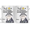 Good Morning Human Servant Cartoon Cats - Gift For Cat Lovers - Personalized White Edge-to-Edge Mug Good Morning Human Servant Cartoon Cats - Gift For Cat Lovers - Personalized White Edge-to-Edge Mug