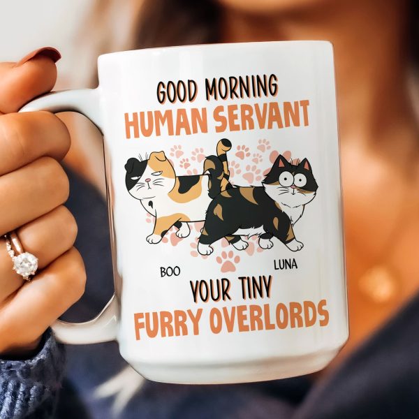 Good Morning Human Servant From Cats - Personalized Mug Good Morning Human Servant From Cats - Personalized Mug