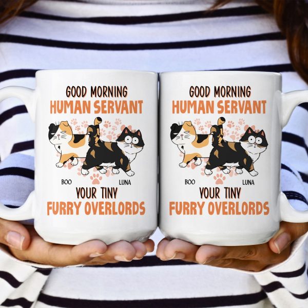 Good Morning Human Servant From Cats - Personalized Mug Good Morning Human Servant From Cats - Personalized Mug