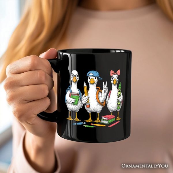 Goose Back to School Personalized Mug, Cute Teacher Student Classroom Gift with Custom Name Goose Back to School Personalized Mug, Cute Teacher Student Classroom Gift with Custom Name