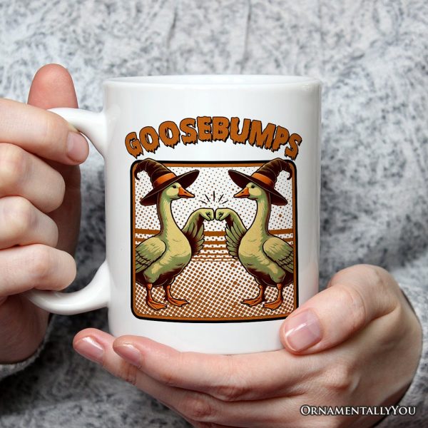 Goosebumps Personalized Mug, Retro Best Friend Halloween Goose Gift with Custom Names Goosebumps Personalized Mug, Retro Best Friend Halloween Goose Gift with Custom Names