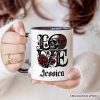 Gothic Love Skull Roses Personalized Mug, Dark Valentine Romance Gift with Custom Name Gothic Love Skull Roses Personalized Mug, Dark Valentine Romance Gift with Custom Name