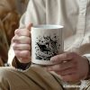Gothic Reading Skeleton Personalized Mug, Floral Halloween Gift with Custom Name Gothic Reading Skeleton Personalized Mug, Floral Halloween Gift with Custom Name