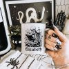 Gothic Reading Skeleton Personalized Mug, Floral Halloween Gift with Custom Name Gothic Reading Skeleton Personalized Mug, Floral Halloween Gift with Custom Name