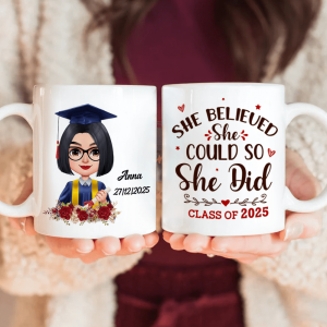 Graduation mug, Custom Chibi Art, Personal Mug, HN590