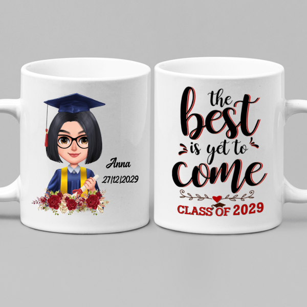 Graduation mug, Custom Chibi Art, Personal Mug, HN590