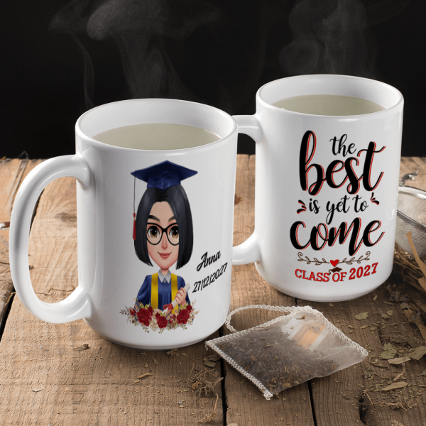 Graduation mug, Custom Chibi Art, Personal Mug, HN590