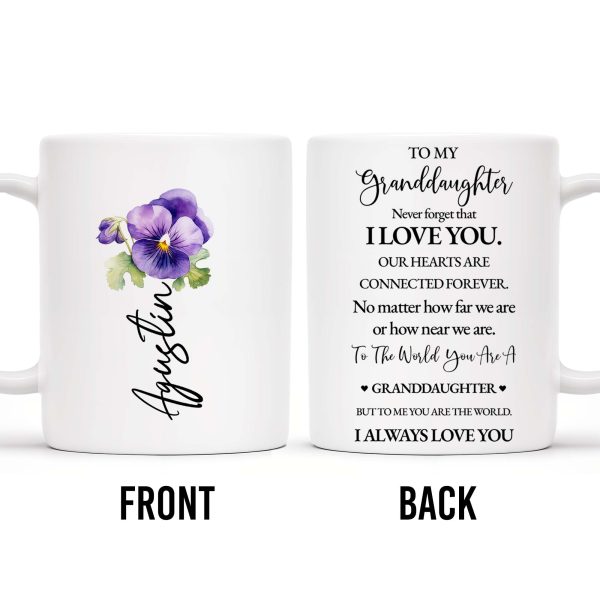 Granddaughter Love And Connection Forever Violets Design - Personalized Custom Coffee Mug - GDT028_MG Granddaughter Love And Connection Forever Violets Design - Personalized Custom Coffee Mug - GDT028_MG